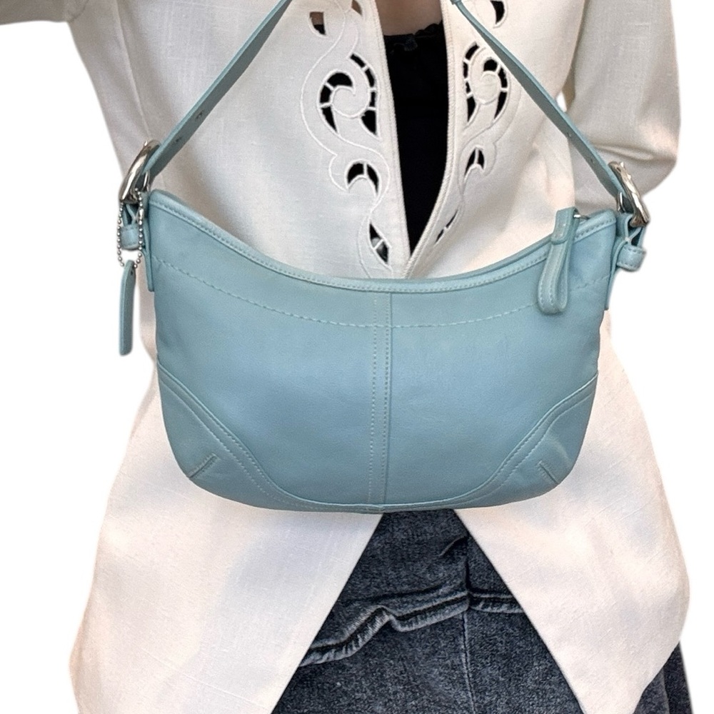 Coach Vintage 9541 Shoulder bag‎ light blue Leather Shoulder/ Handbag . - Picture 12 of 12
